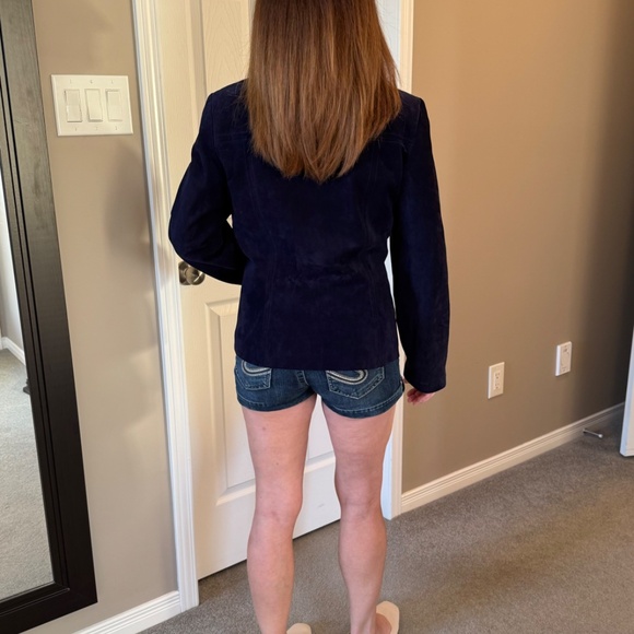 Danier Genuine Suede and Leather Purple Jacket Size Large - Picture 14 of 16